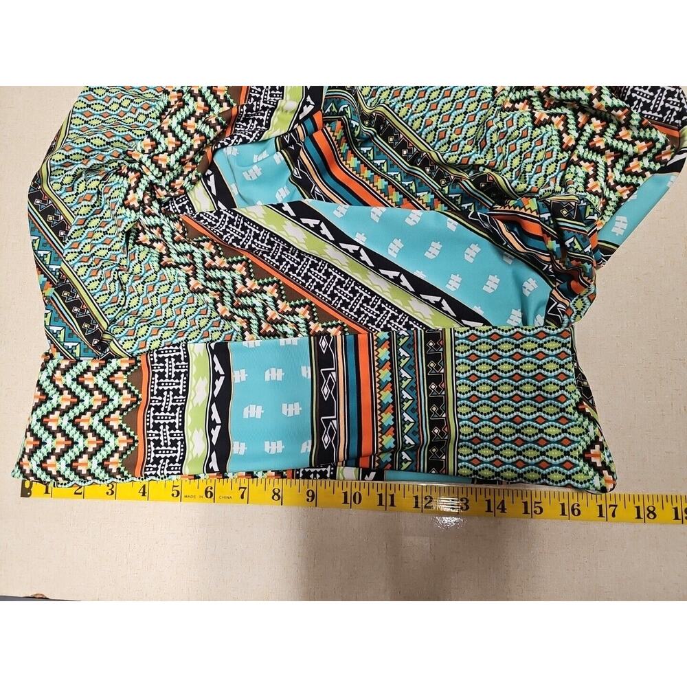 Sunny Leigh Maxi Skirt Large Mixed Print Stripe Aztec Boho Gypsy Stretch - Picture 6 of 8